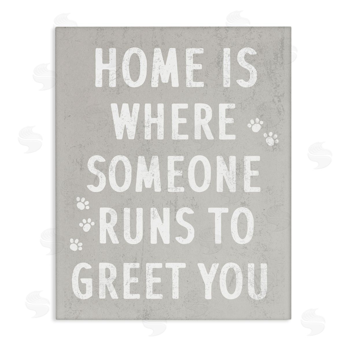 Stupell Studio Pet Parents Home Sentiment Animal Paw Prints  Stretched Canvas Wall Art Print