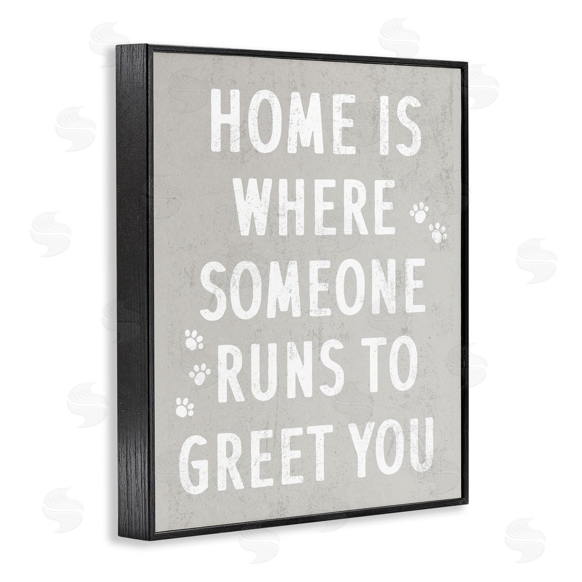 Stupell Studio Pet Parents Home Sentiment Animal Paw Prints  Black Framed Giclee Wall Art Print