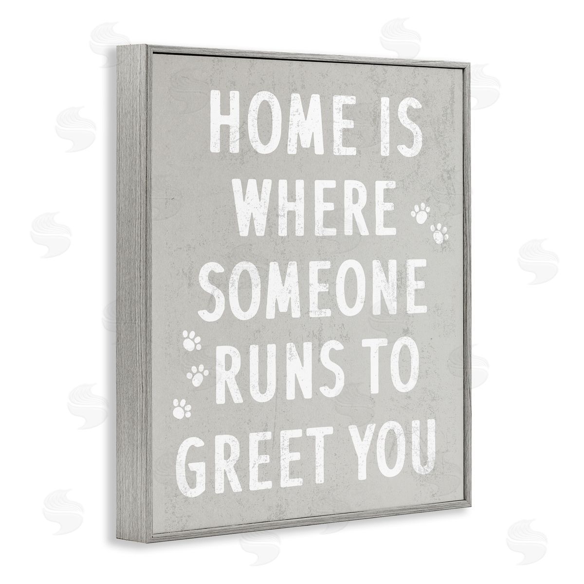 Stupell Studio Pet Parents Home Sentiment Animal Paw Prints  Gray Framed Giclee Wall Art Print