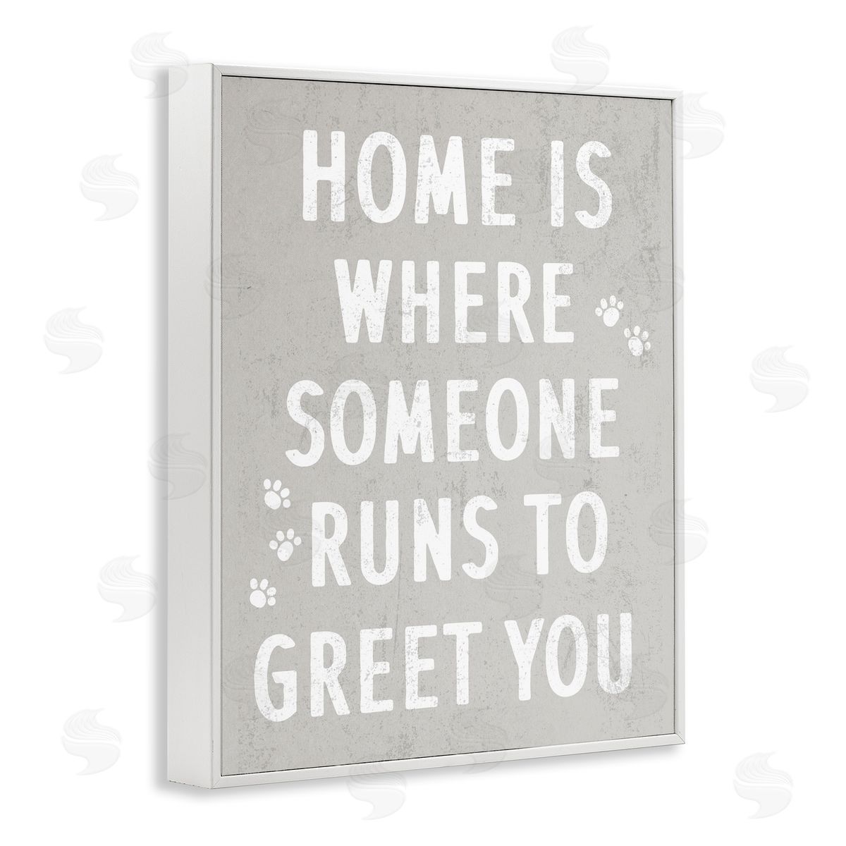 Stupell Studio Pet Parents Home Sentiment Animal Paw Prints  White Framed Giclee Wall Art Print