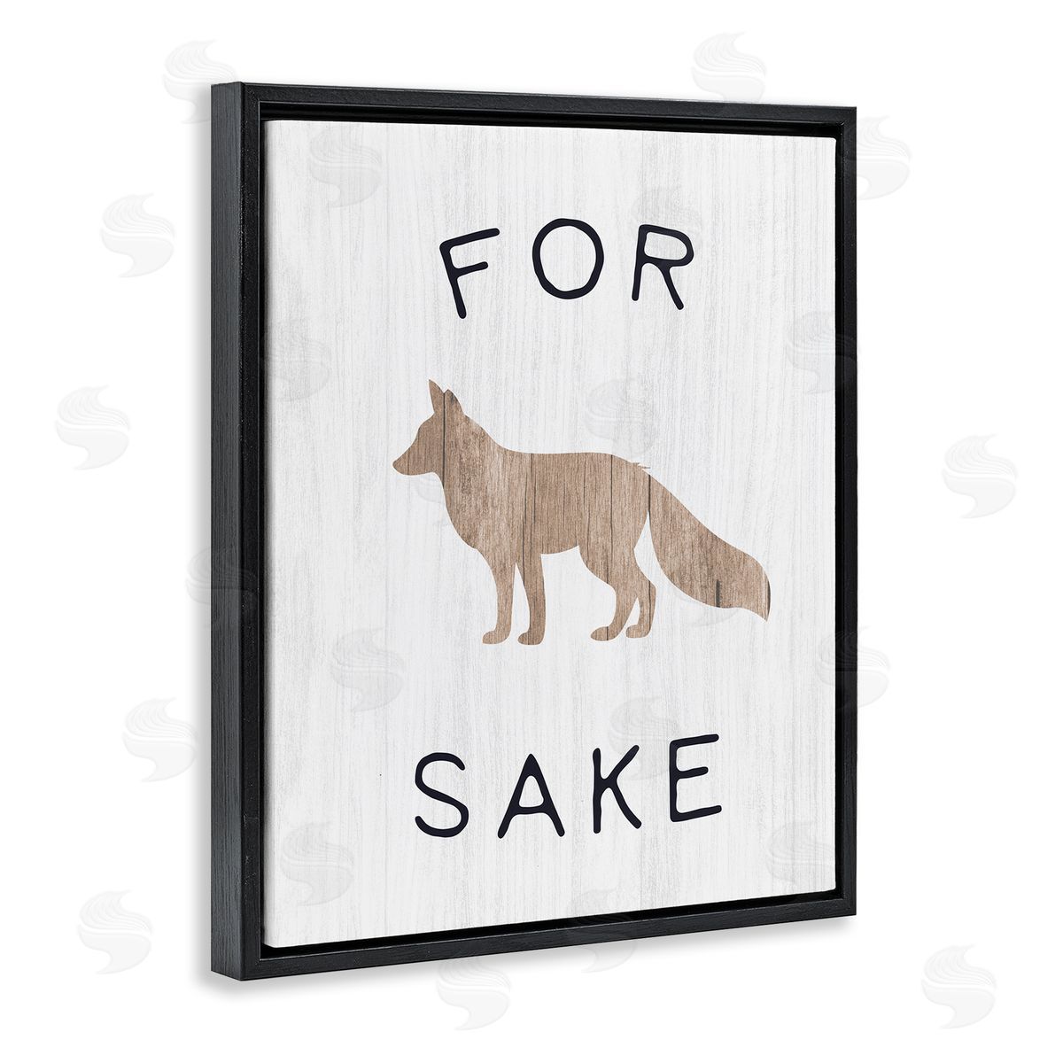 Stupell Studio For Fox Sake Humorous Rustic Woodland Wildlife  Black Floating Frame Canvas Wall Art Print