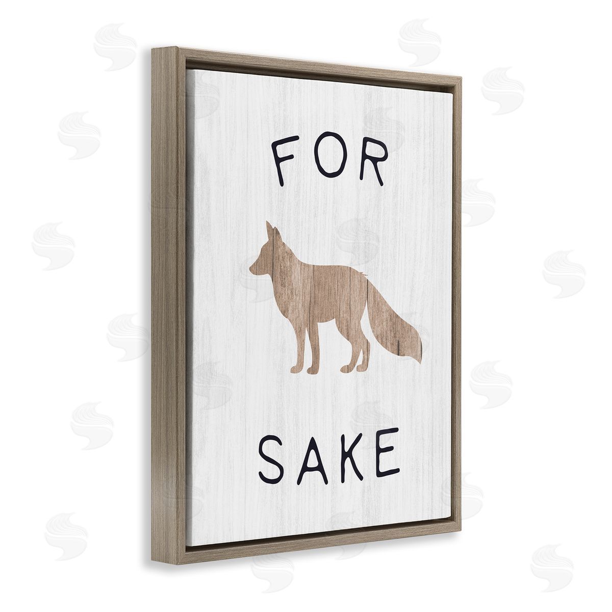 Stupell Studio For Fox Sake Humorous Rustic Woodland Wildlife  Brown Floating Frame Canvas Wall Art Print