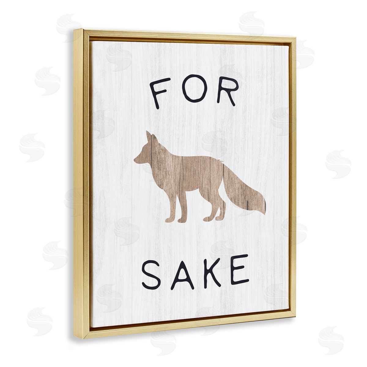 Stupell Studio For Fox Sake Humorous Rustic Woodland Wildlife  Gold Floating Frame Canvas Wall Art Print