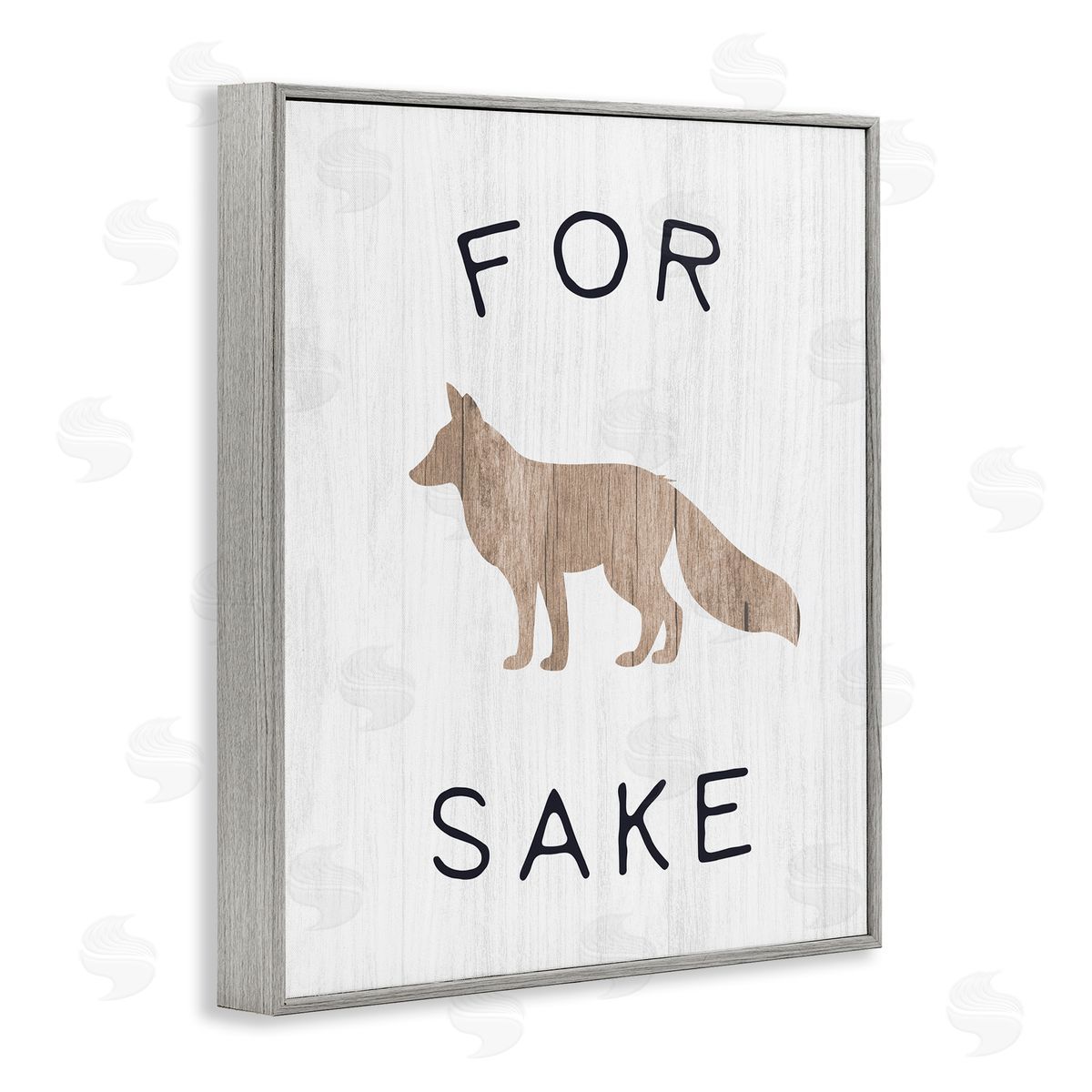 Stupell Studio For Fox Sake Humorous Rustic Woodland Wildlife  Gray Framed Giclee Wall Art Print