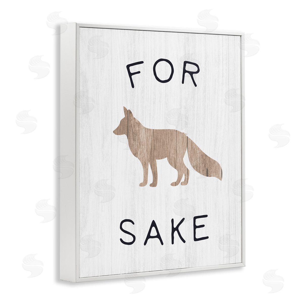 Stupell Studio For Fox Sake Humorous Rustic Woodland Wildlife  White Framed Giclee Wall Art Print