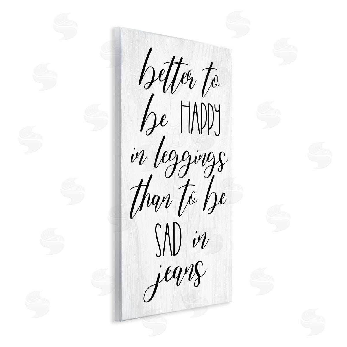 Stupell Studio Happy In Leggings Funny Fashion Calligraphy Saying Wall Plaque Art Print