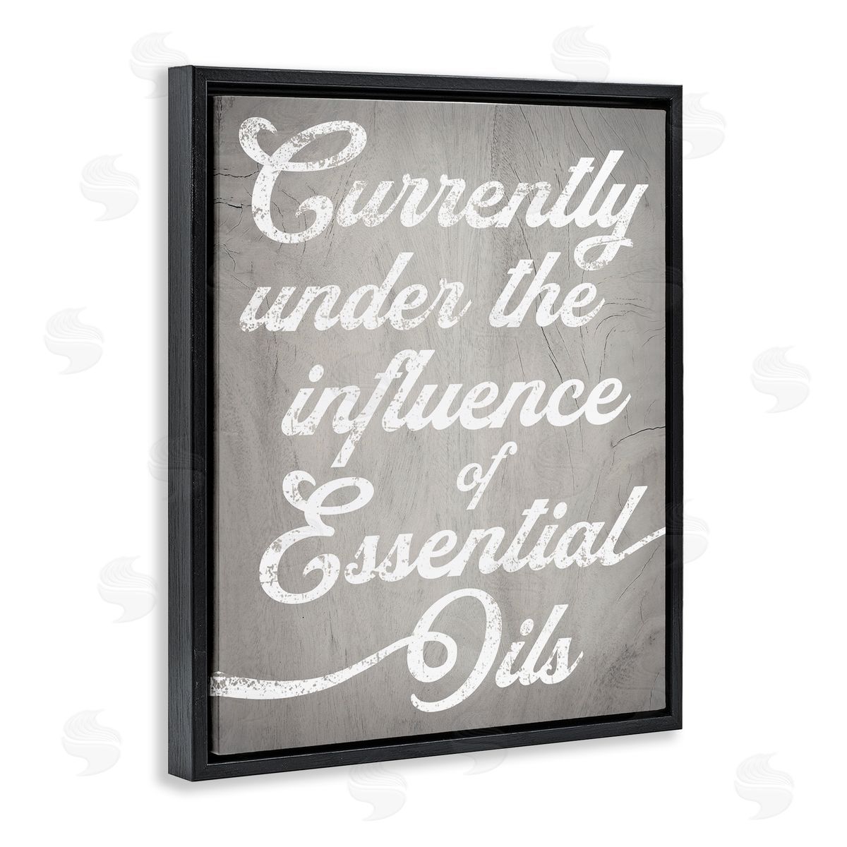 Stupell Studio Witty Essential Oils Humor Vintage Text Black Floating Frame Canvas Wall Art Print