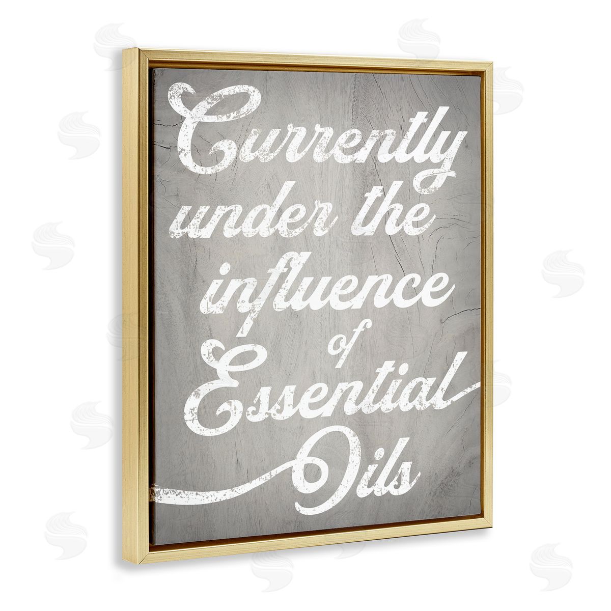 Stupell Studio Witty Essential Oils Humor Vintage Text Gold Floating Frame Canvas Wall Art Print