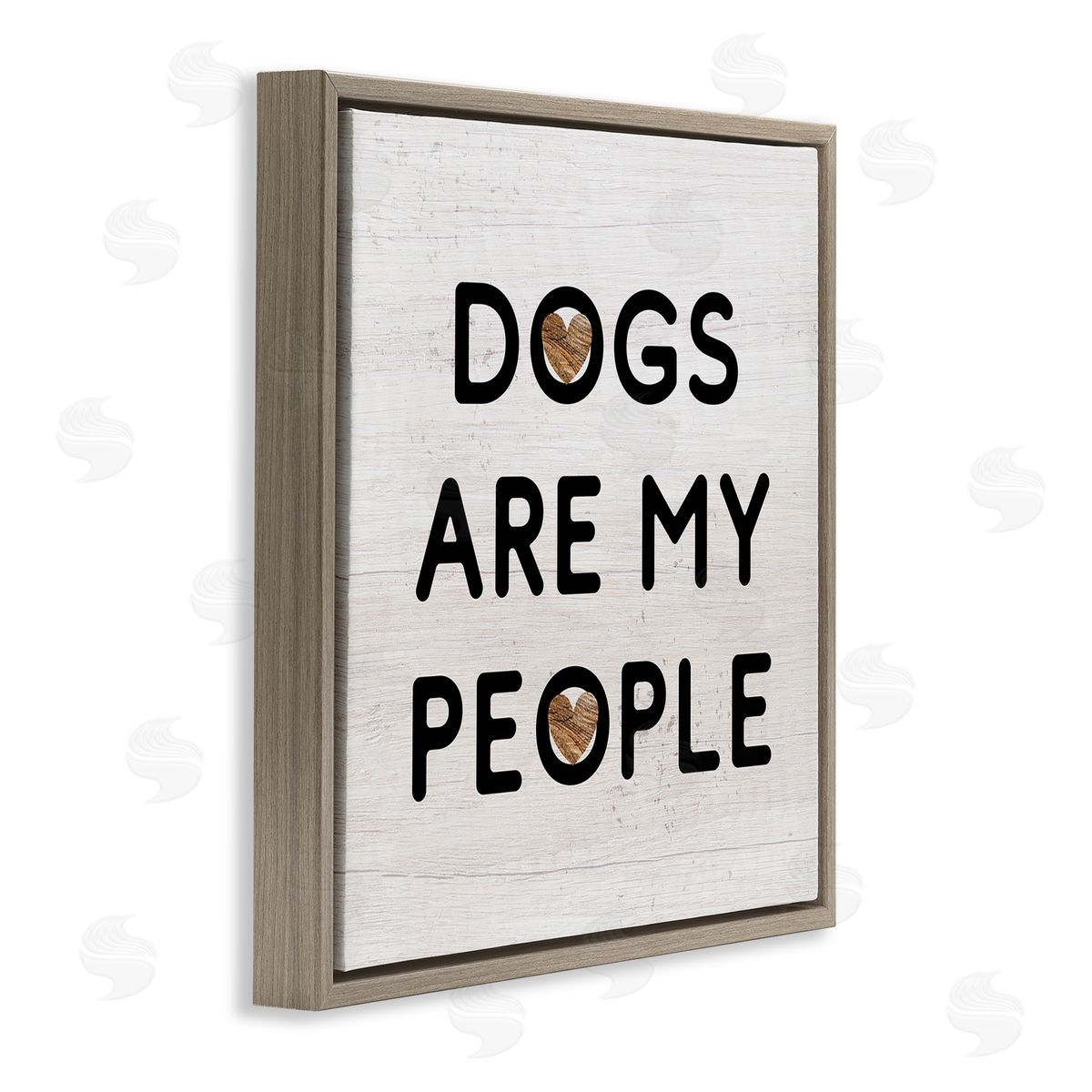 Stupell Studio Dogs Are My People Animal Lover Grain Pattern Brown Floating Frame Canvas Wall Art Print