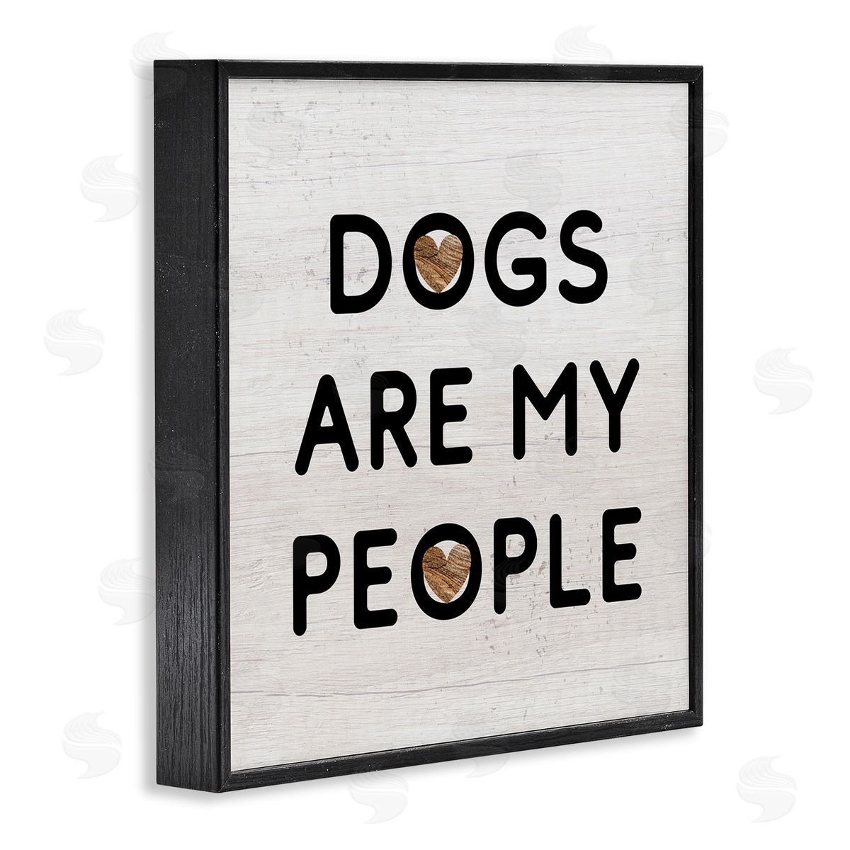 Stupell Studio Dogs Are My People Animal Lover Grain Pattern Black Framed Glicee Wall Art Print