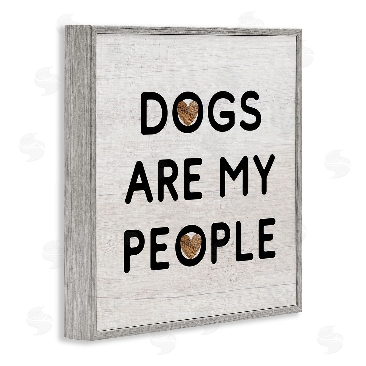 Stupell Studio Dogs Are My People Animal Lover Grain Pattern Gray Framed Glicee Wall Art Print
