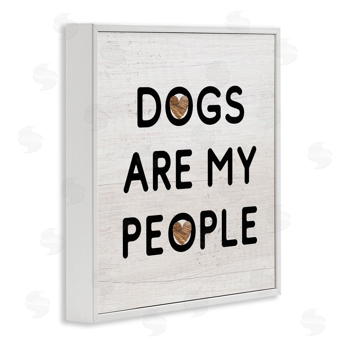Stupell Studio Dogs Are My People Animal Lover Grain Pattern White Framed Glicee Wall Art Print
