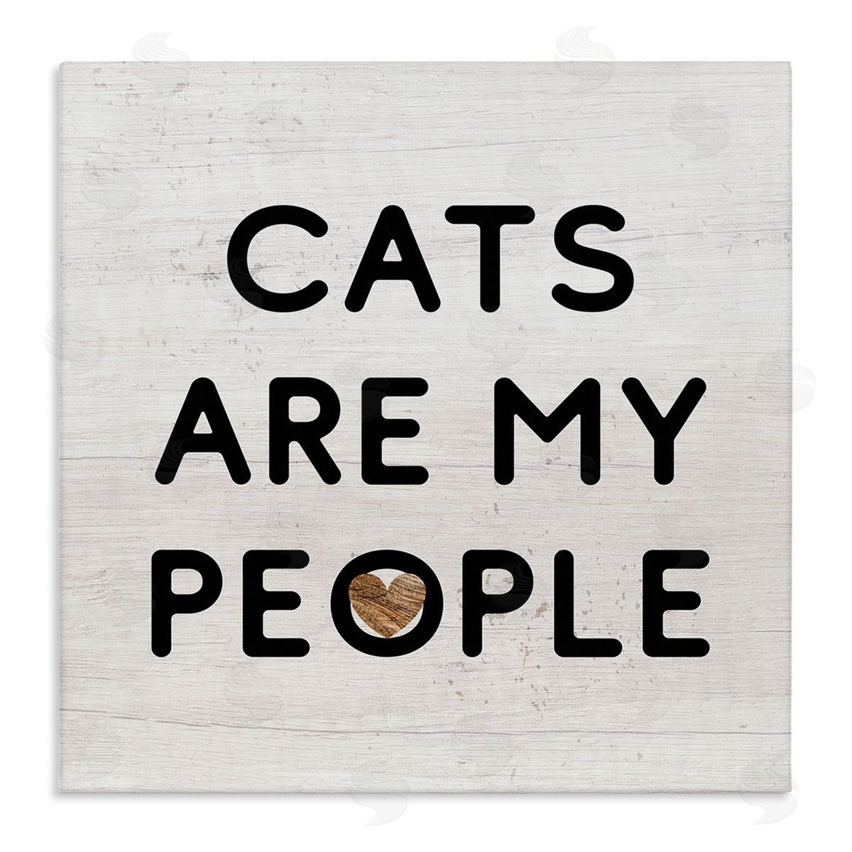 Stupell Studio Cats Are My People Rustic Heart Symbol Text Stretched Canvas Wall Art Print