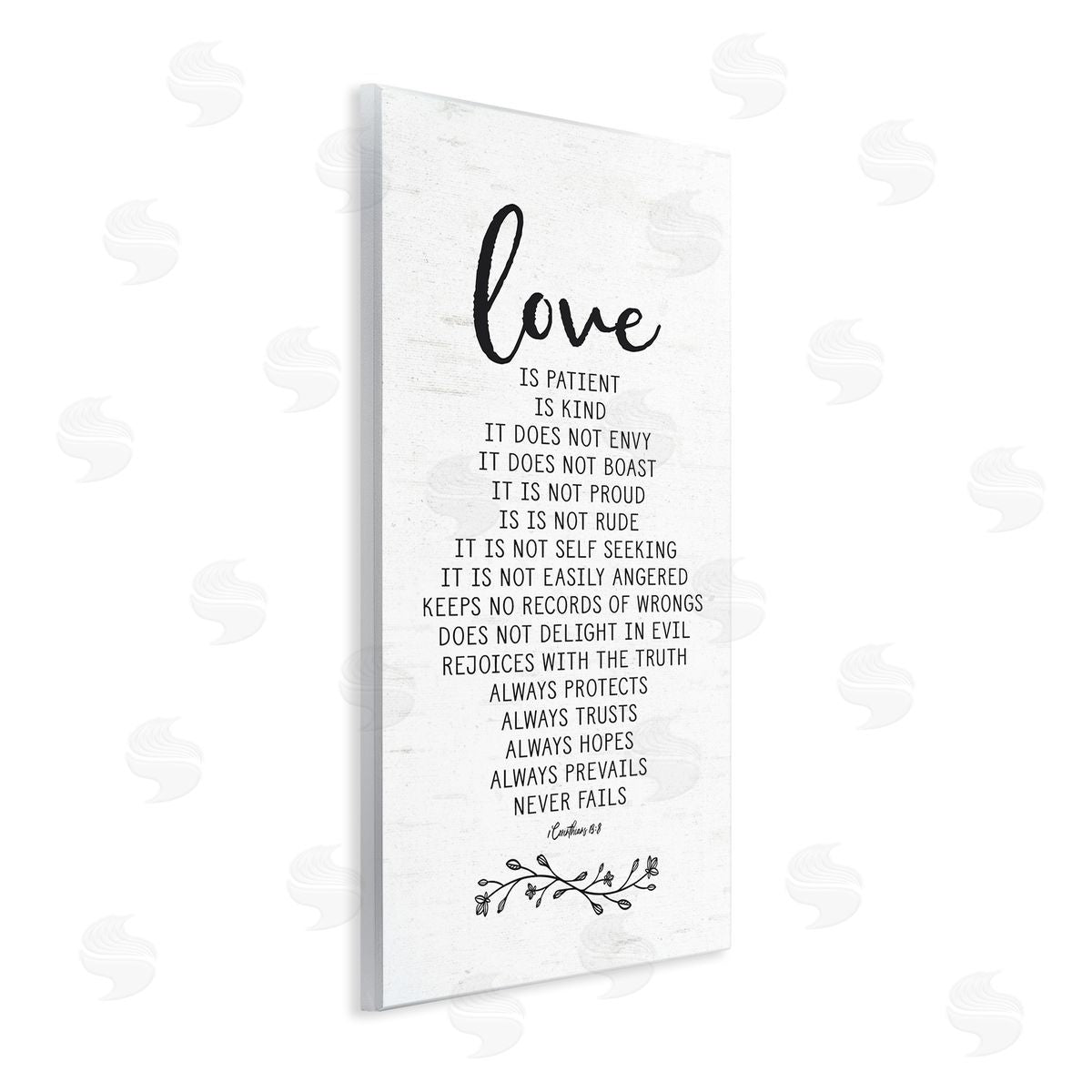 Lettered and Lined Love is.. Uplifting Heartfelt Quote Spiritual Scripture Wall Plaque Art Print