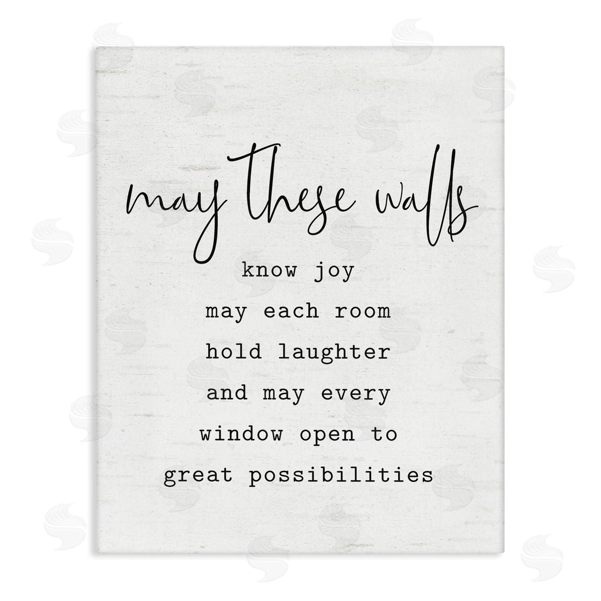 Lettered and Lined Loving Home Quote Heartfelt Family Birch Pattern Stretched Canvas Wall Art Print