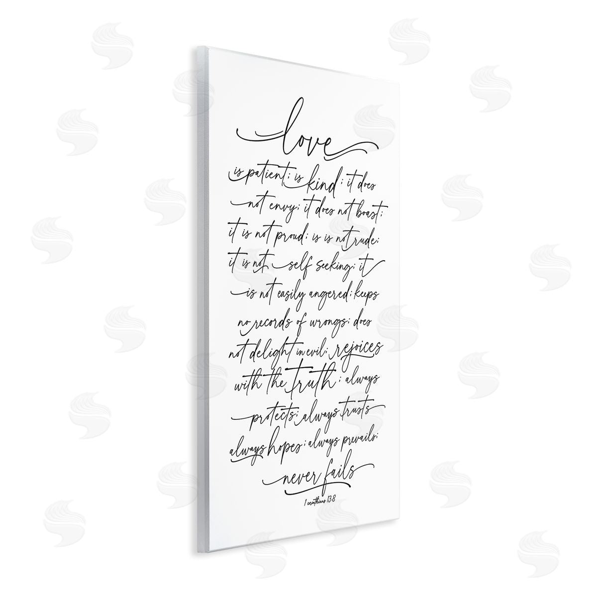 Lettered and Lined Heartfelt Love Is Quote Classy Cursive Typography Wall Plaque Art Print