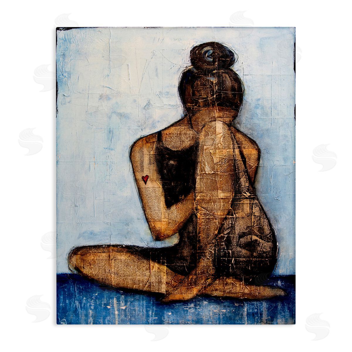 Erin Ashley Emotional Painting Layered Words Girl Heart Stretched Canvas Wall Art Print