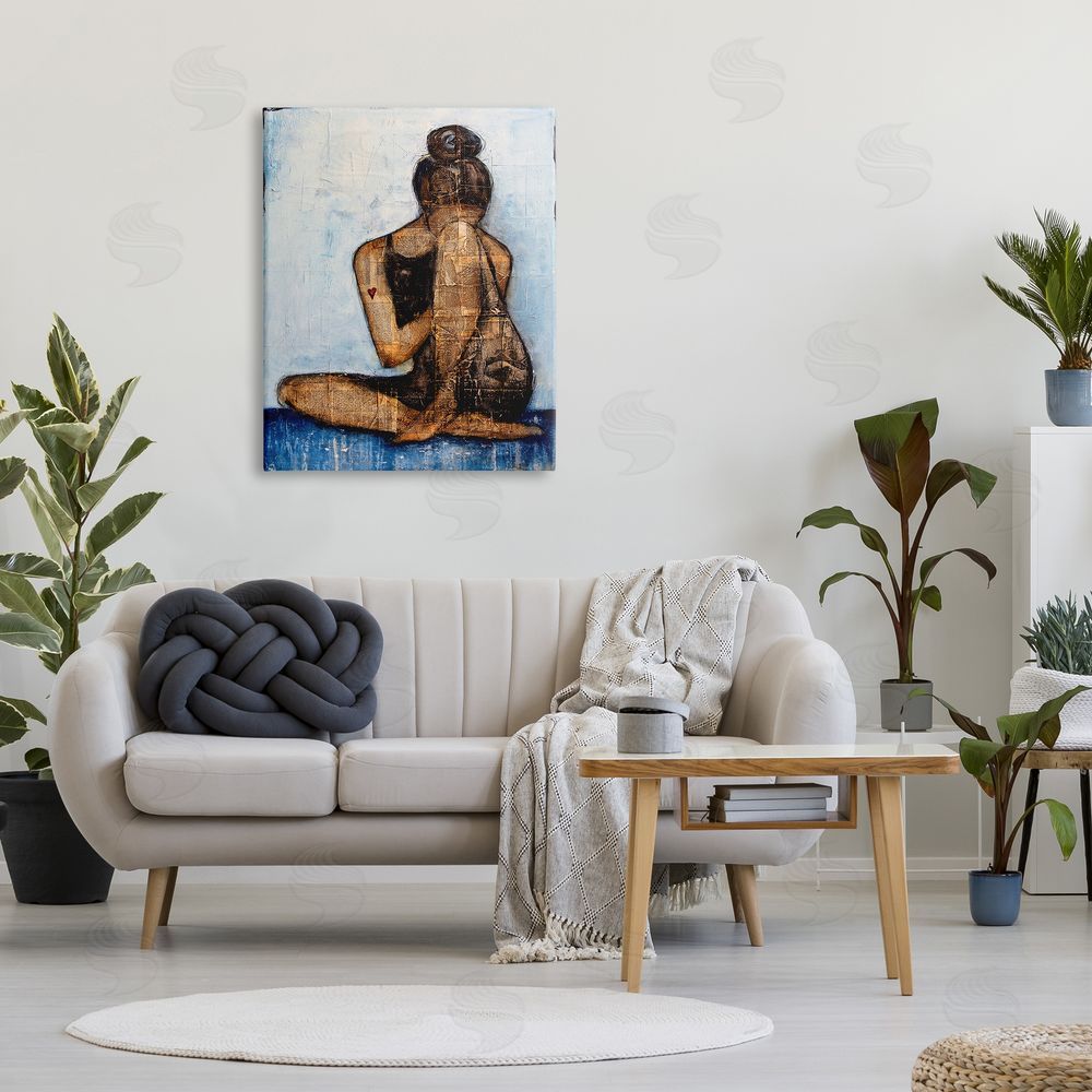 Erin Ashley Emotional Painting Layered Words Girl Heart Canvas Wall Art Print in Room