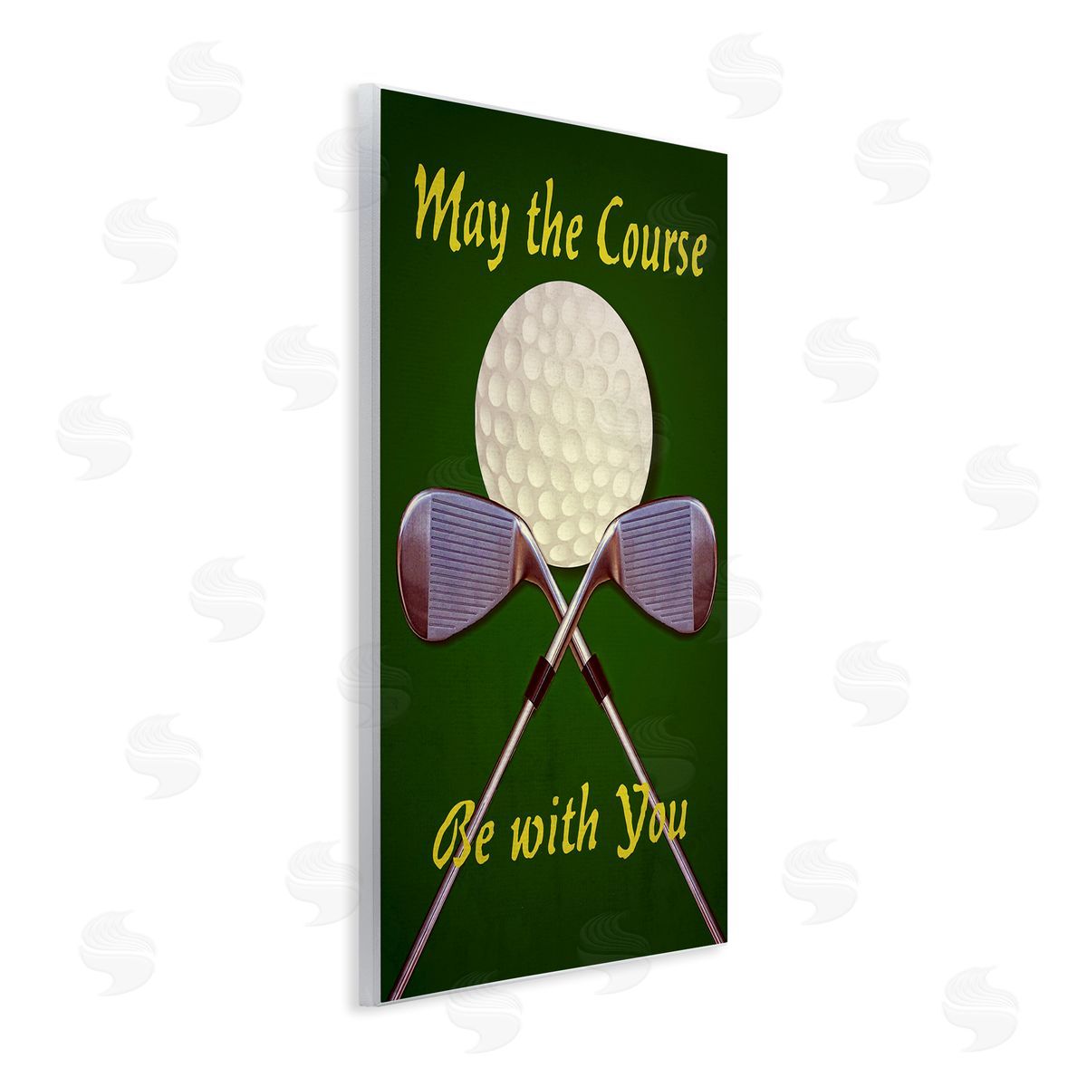 Graffitee Studios May Course Be With You Fun Sports Golf Clubs Wall Plaque Art Print