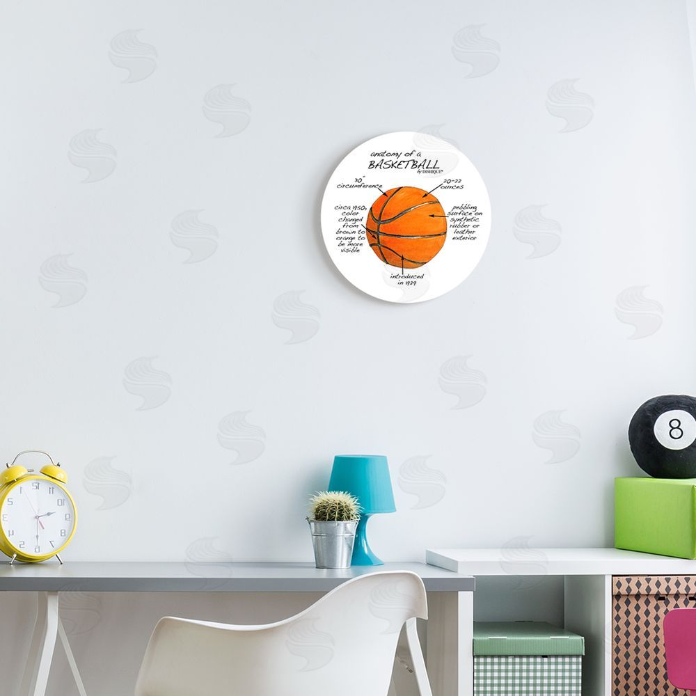 Dishique Educational Basketball Chart Helpful Sports Diagram Round Wall Plaque Art Print in Room
