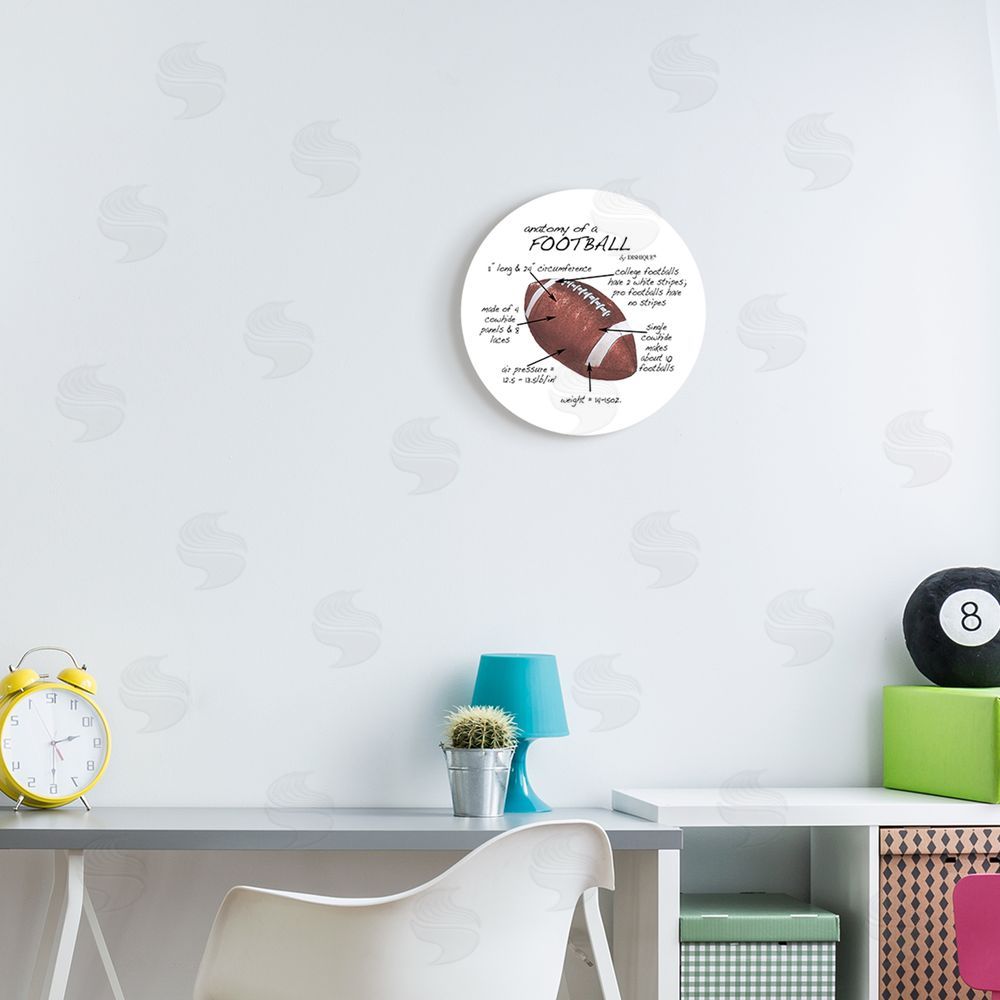 Dishique Anatomy Of Football Educational Sports Facts Diagram Round Wall Plaque Art Print in Room