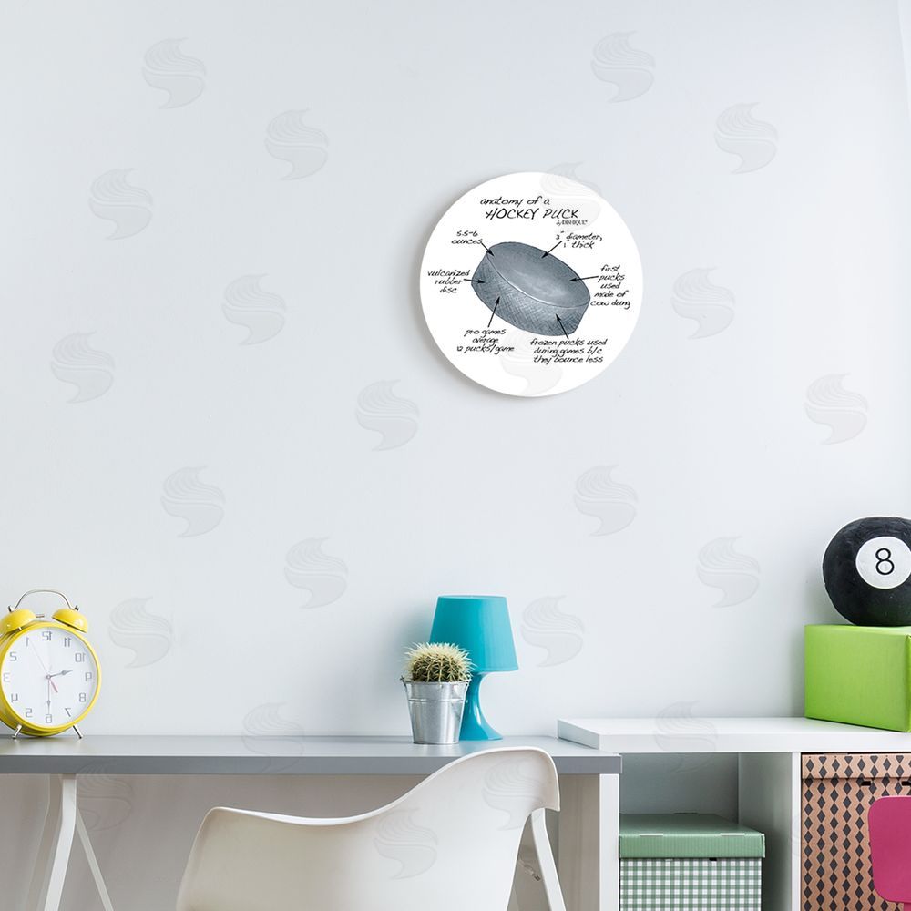Dishique Informational Hockey Puck Sports Learning Chart Diagram Round Wall Plaque Art Print in Room