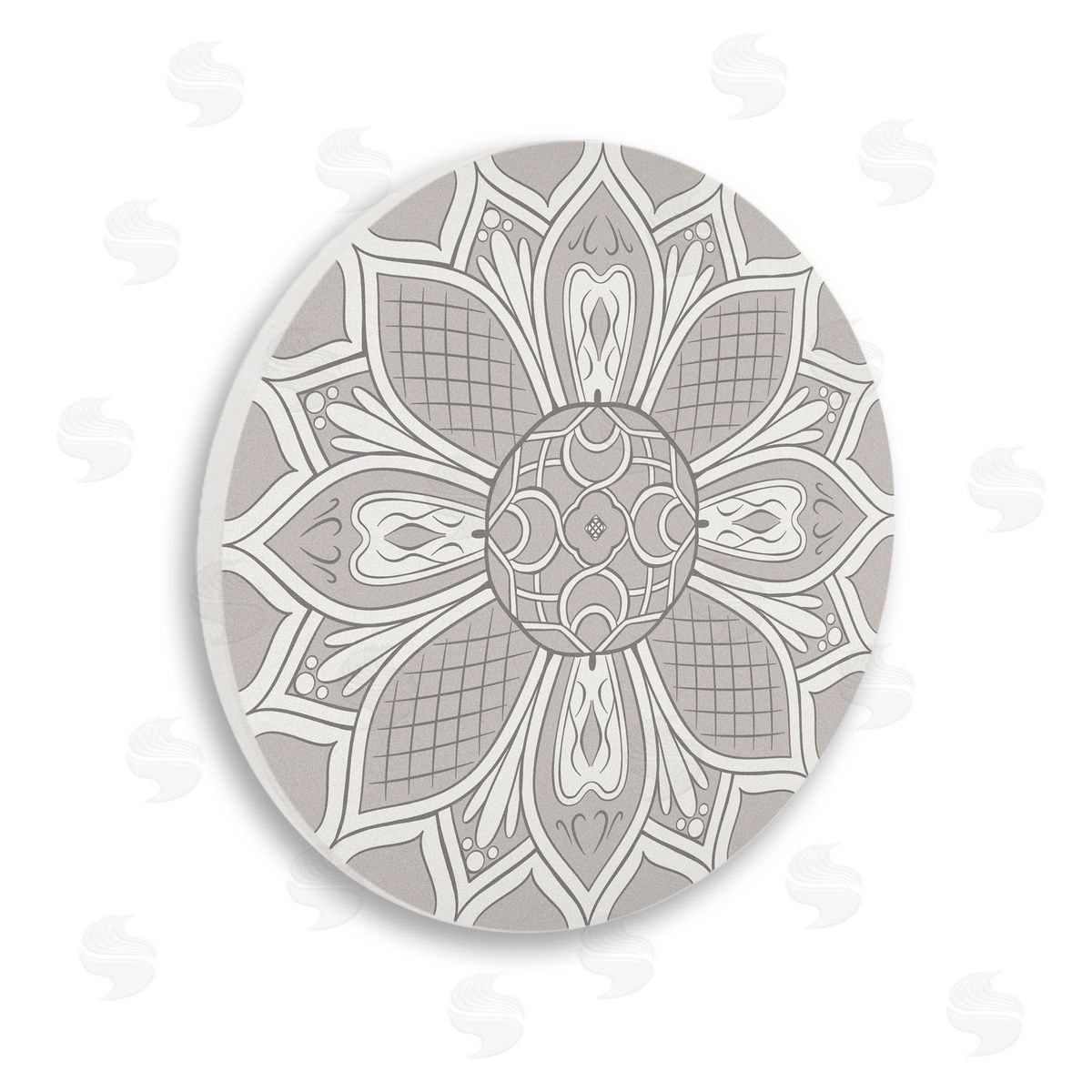 Ziwei Li Kaleidoscopic Flower Petal Pattern Symmetrical Fractal Shapes Wooden Wall Plaque Art Print