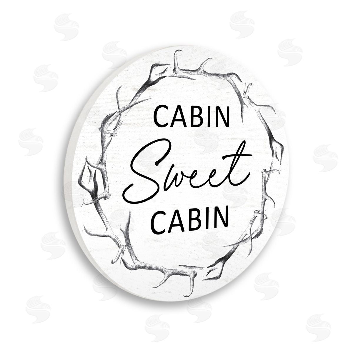 Lettered and Lined Sweet Cabin Rustic Deer Antlers Entryway Sign  Wooden Wall Plaque Art Print