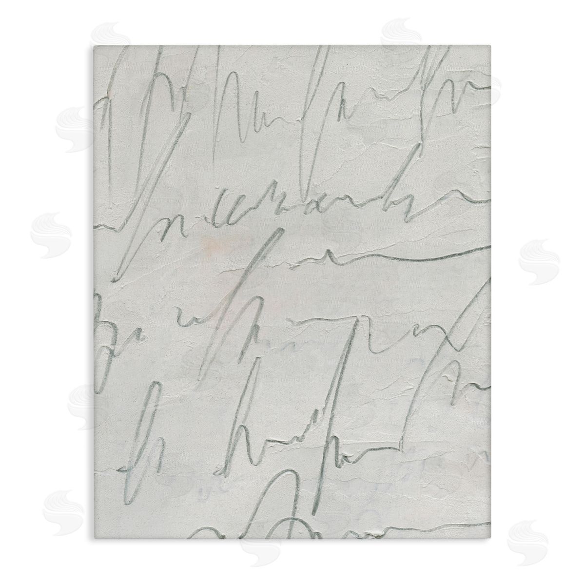 Emma Caroline Contemporary Cursive Script Abstract Scribble Words  Stretched Canvas Wall Art Print