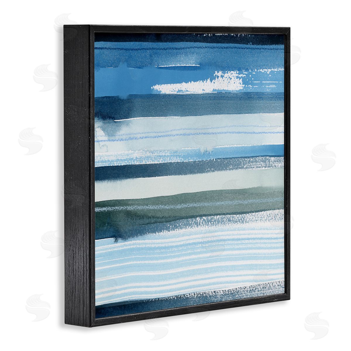 Grace Popp Vivid Blue Striped Landscape Abstract Ocean View Black Framed Glicee Wall Art Print