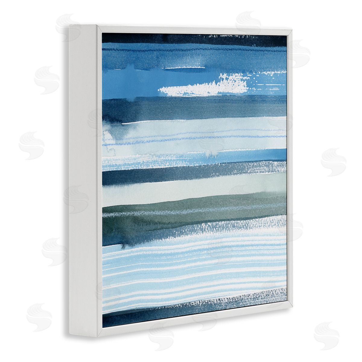 Grace Popp Vivid Blue Striped Landscape Abstract Ocean View White Framed Glicee Wall Art Print