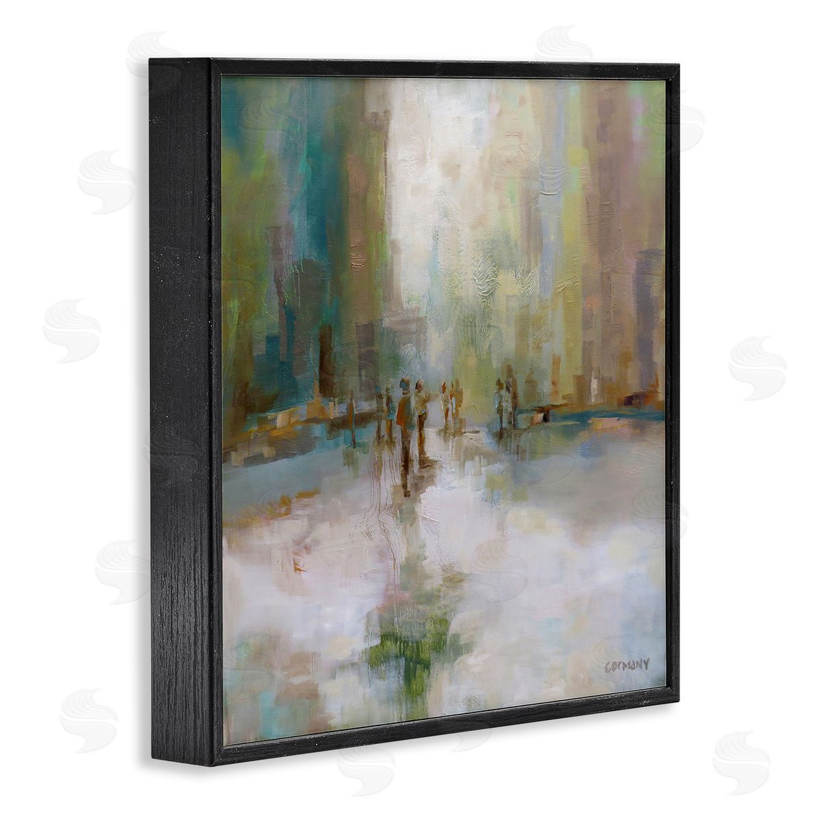 Claire Cormany Impressionist Cityscape Painting Abstract People Street Design Black Framed Glicee Wall Art Print