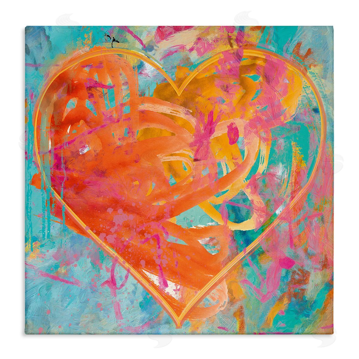 Porter Hastings Street Style Graffiti Heart Shape Bold Paint Splatter  Stretched Canvas Wall Art Print