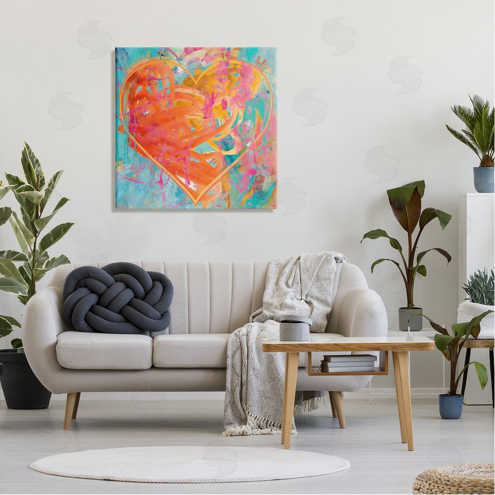 Porter Hastings Street Style Graffiti Heart Shape Bold Paint Splatter  Canvas Wall Art in Room