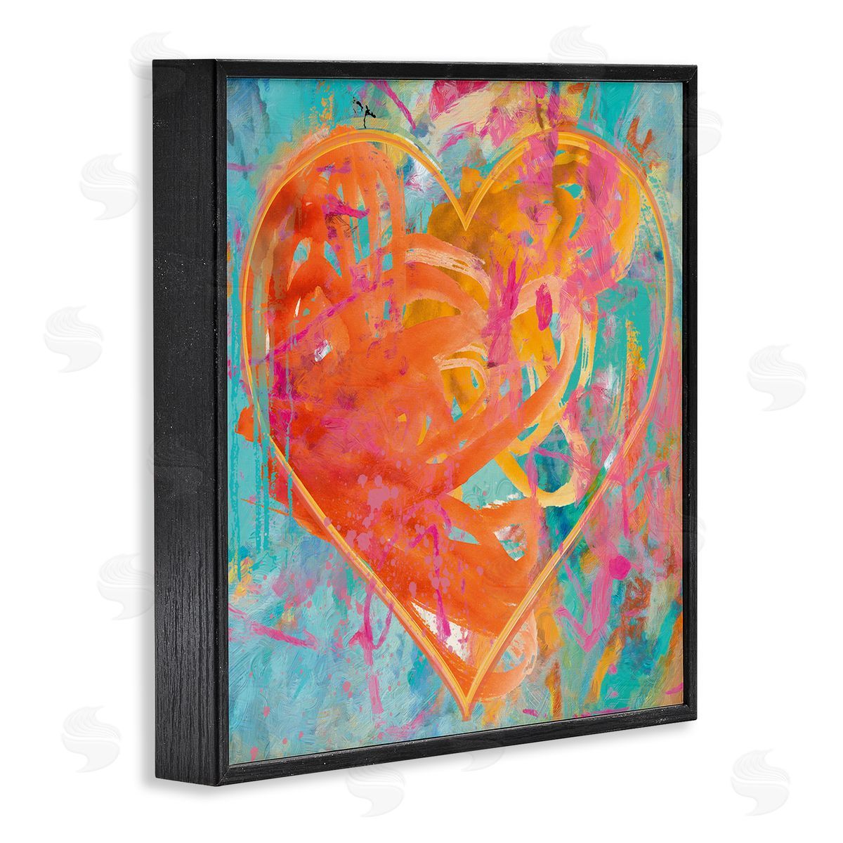 Porter Hastings Street Style Graffiti Heart Shape Bold Paint Splatter  Black Framed Glicee Wall Art Print