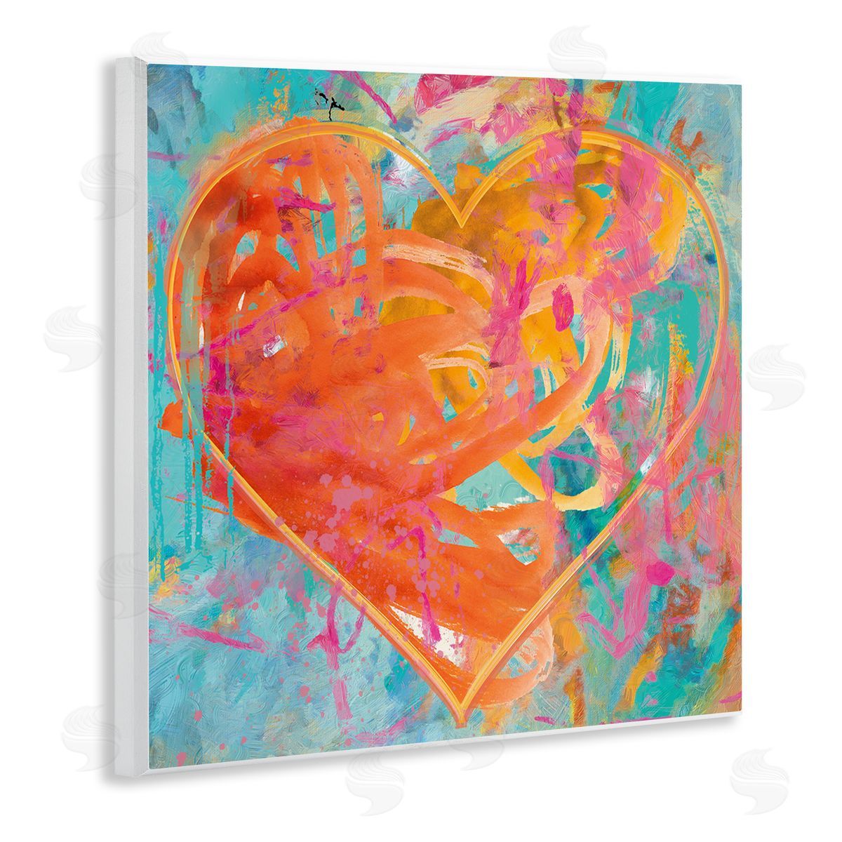 Porter Hastings Street Style Graffiti Heart Shape Bold Paint Splatter  Wooden Wall Plaque Art Print