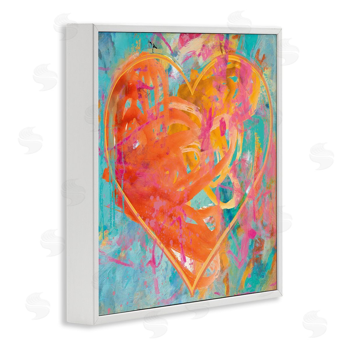 Porter Hastings Street Style Graffiti Heart Shape Bold Paint Splatter  White Framed Glicee Wall Art Print