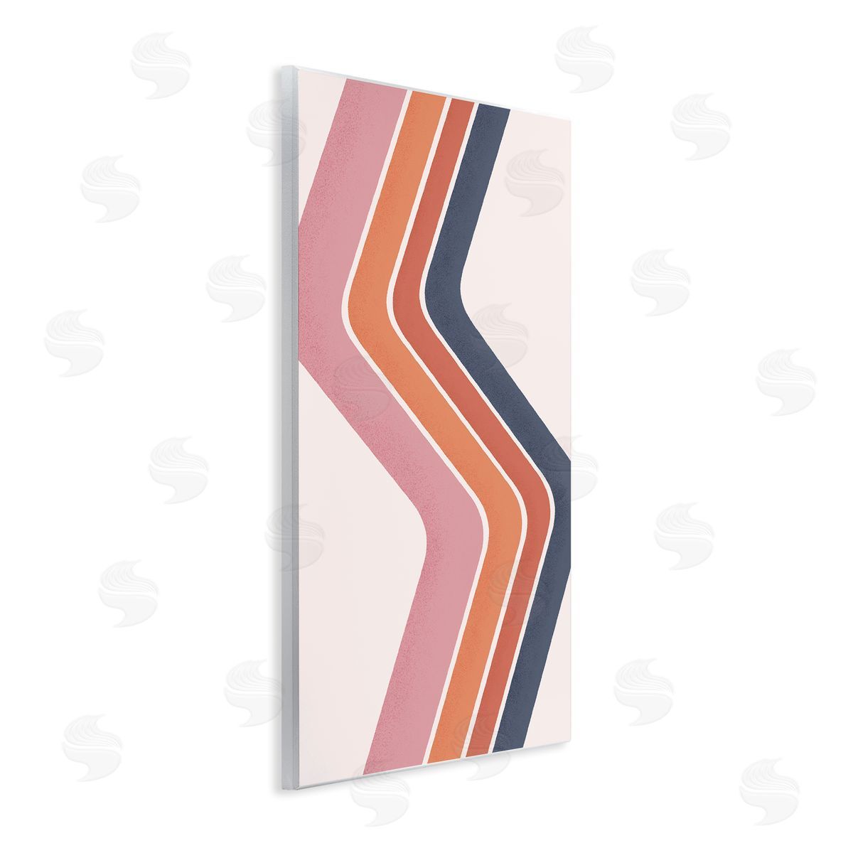 JJ House LLC Retro Smooth Stripe Lines Vintage Shapes Pattern Wall Plaque Art Print