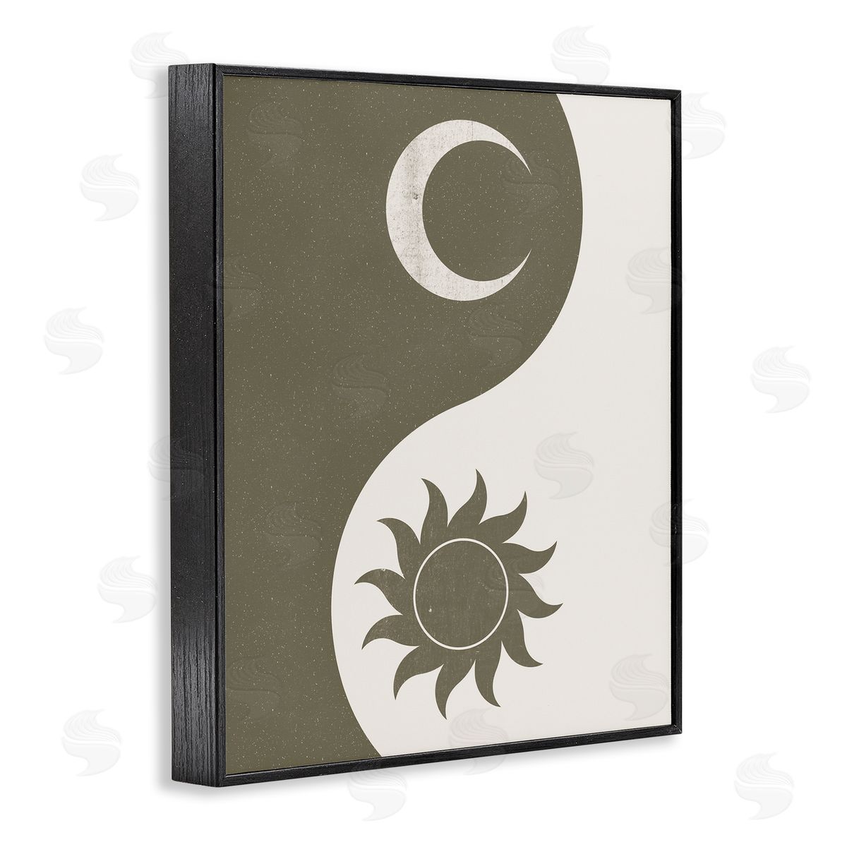 JJ House LLC Solar & Lunar Yin Yang Shape Spiritual Black Framed Giclee Wall Art Print