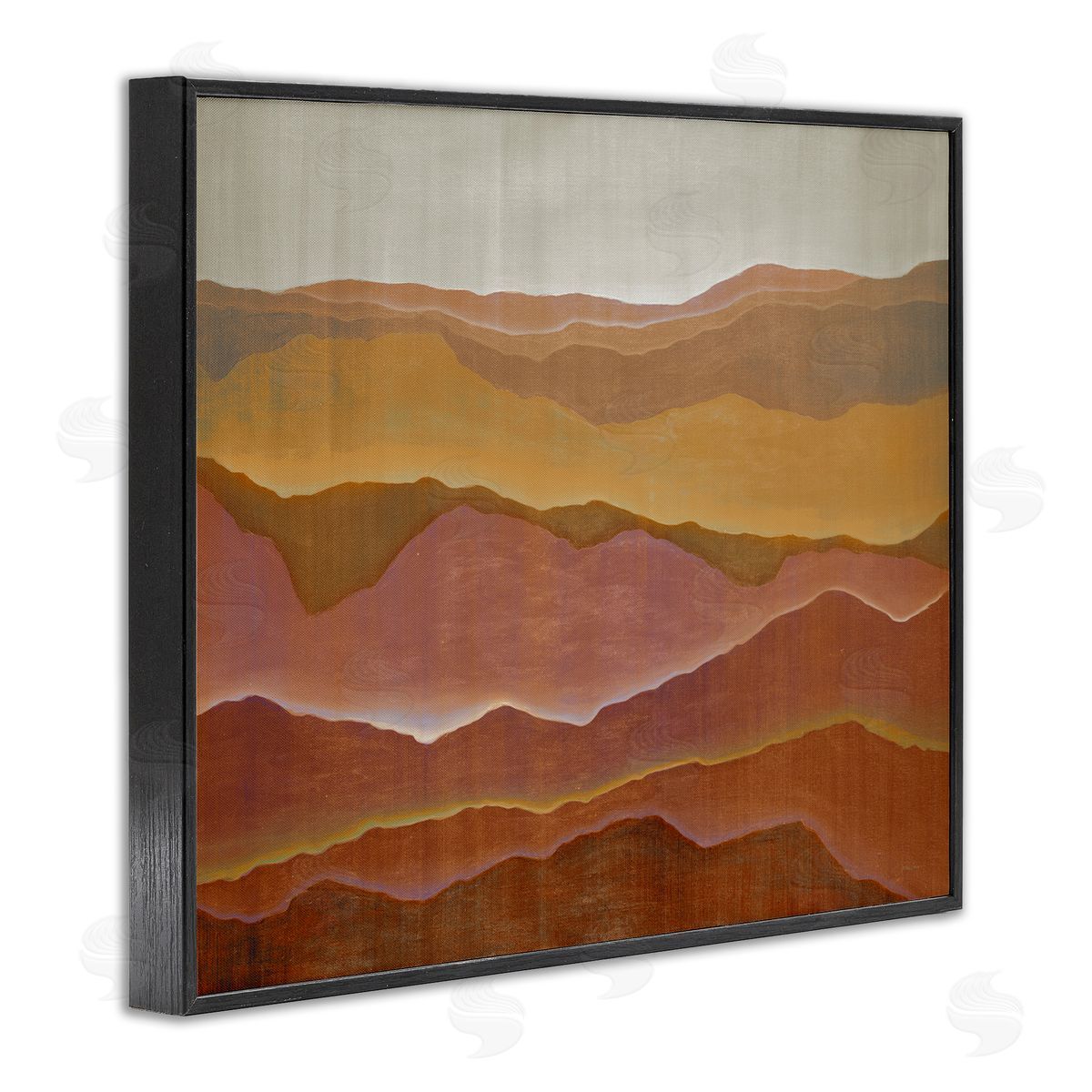 Liz Jardine Warm Glowing Mountain Range Overlay Desert Landscape  Black Framed Giclee Wall Art Print