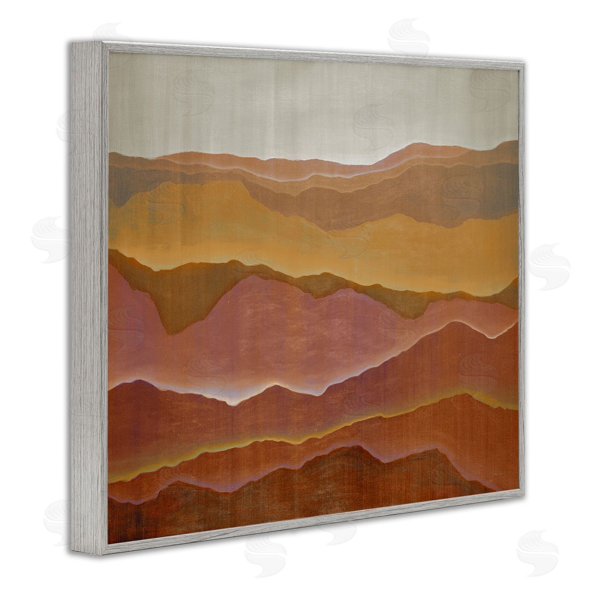 Liz Jardine Warm Glowing Mountain Range Overlay Desert Landscape  Gray Framed Giclee Wall Art Print