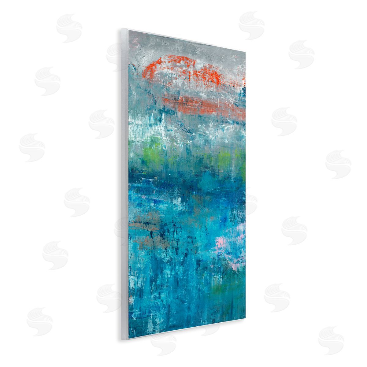 Jeff Iorillo Detailed Paint Stroke Overlays Deep Blue Red  Wall Plaque Art Print