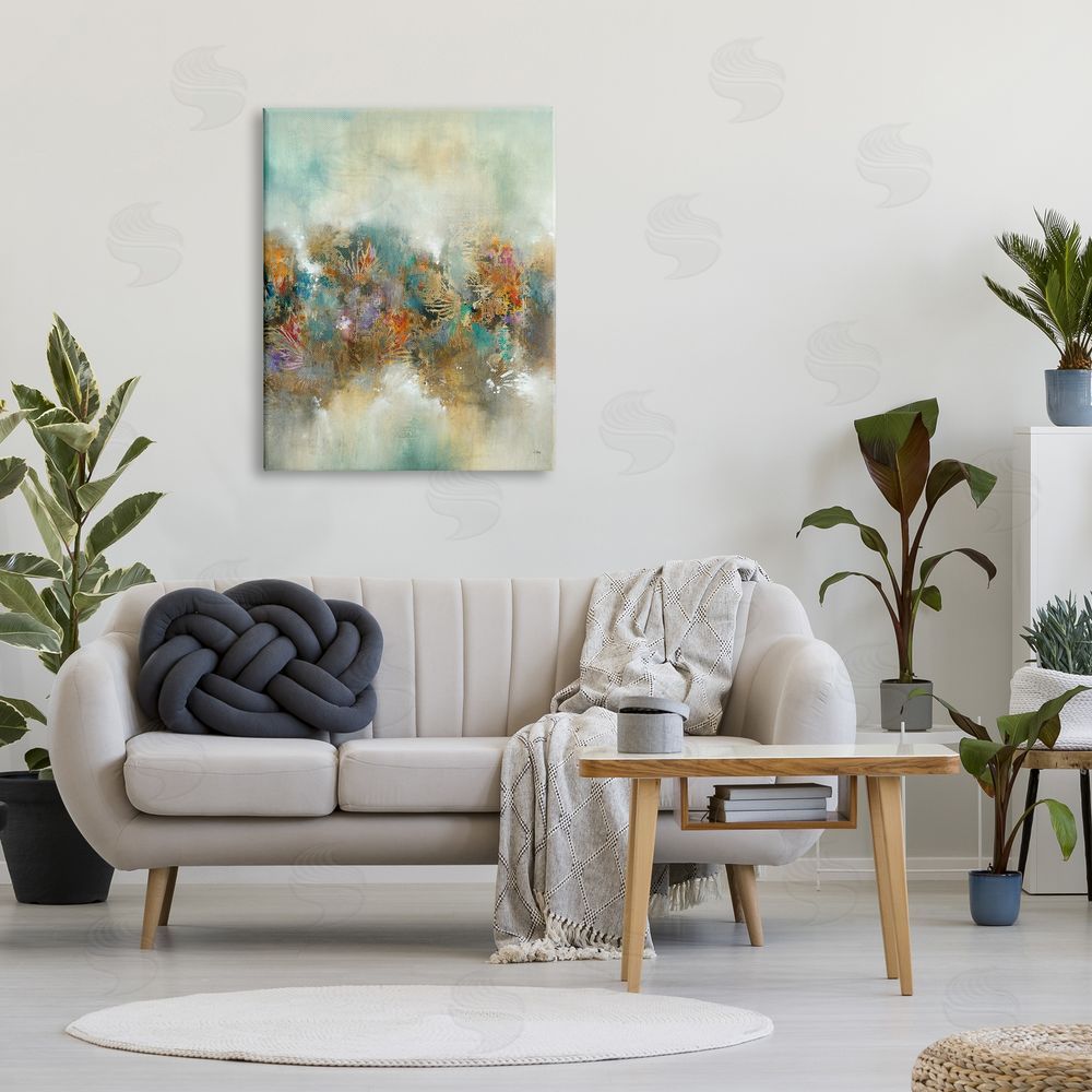 K. Nari Vivid Abstract Botanical Painting Bold Glam Detail Canvas Wall Art Print in Room