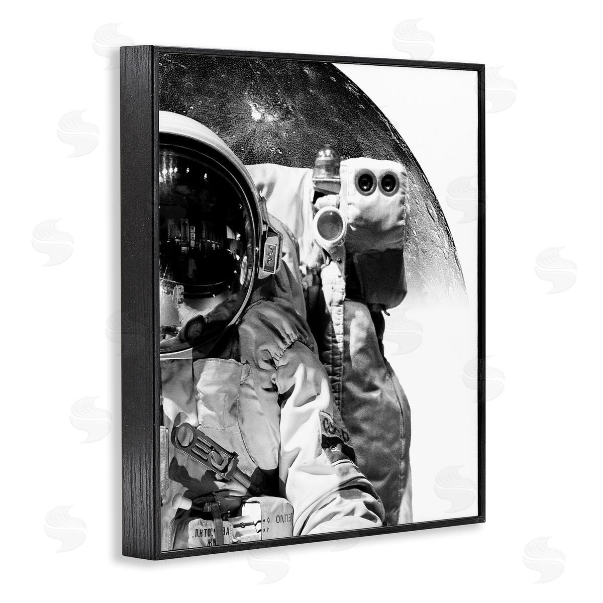 Brandon Wong Monochrome Astronaut Distant Planet Outer Space Photography Black Framed Giclee Wall Art Print