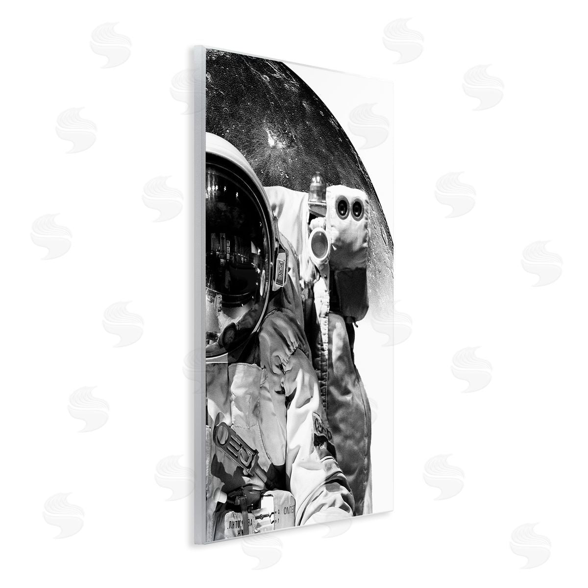 Brandon Wong Monochrome Astronaut Distant Planet Outer Space Photography Wall Plaque Art Print