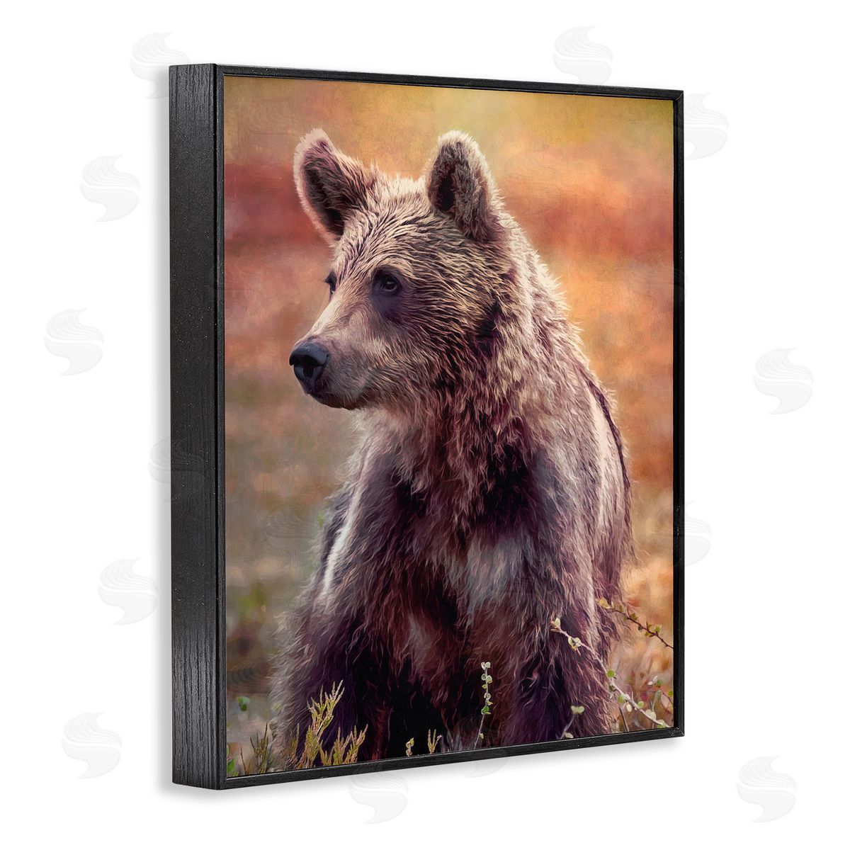 Alpenglow Workshop Majestic Baby Bear Warm Sunlit Forest Habitat  Black Framed Giclee Wall Art Print