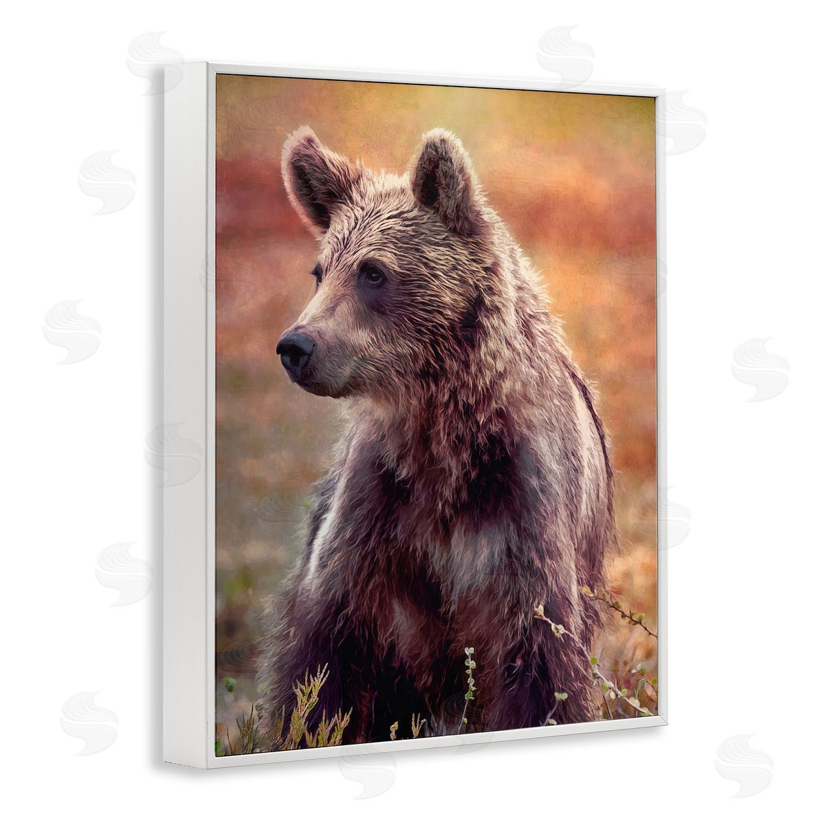 Alpenglow Workshop Majestic Baby Bear Warm Sunlit Forest Habitat  White Framed Giclee Wall Art Print