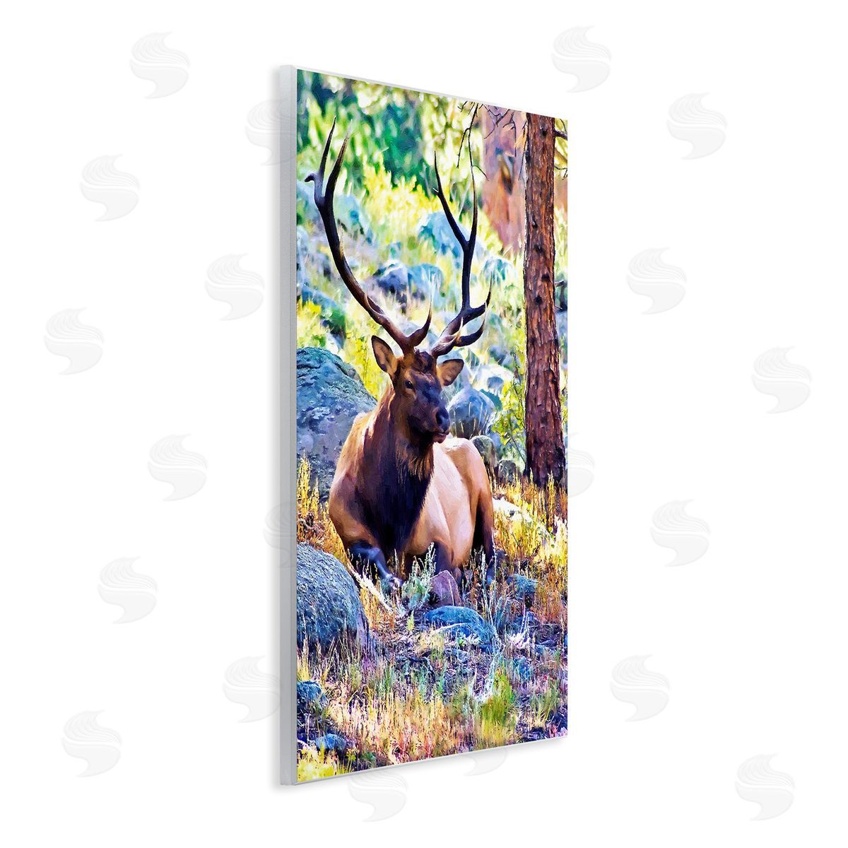 Alpenglow Workshop Stag Deer Resting Amid Forest Trees Natural Wildlife  Wall Plaque Art Print