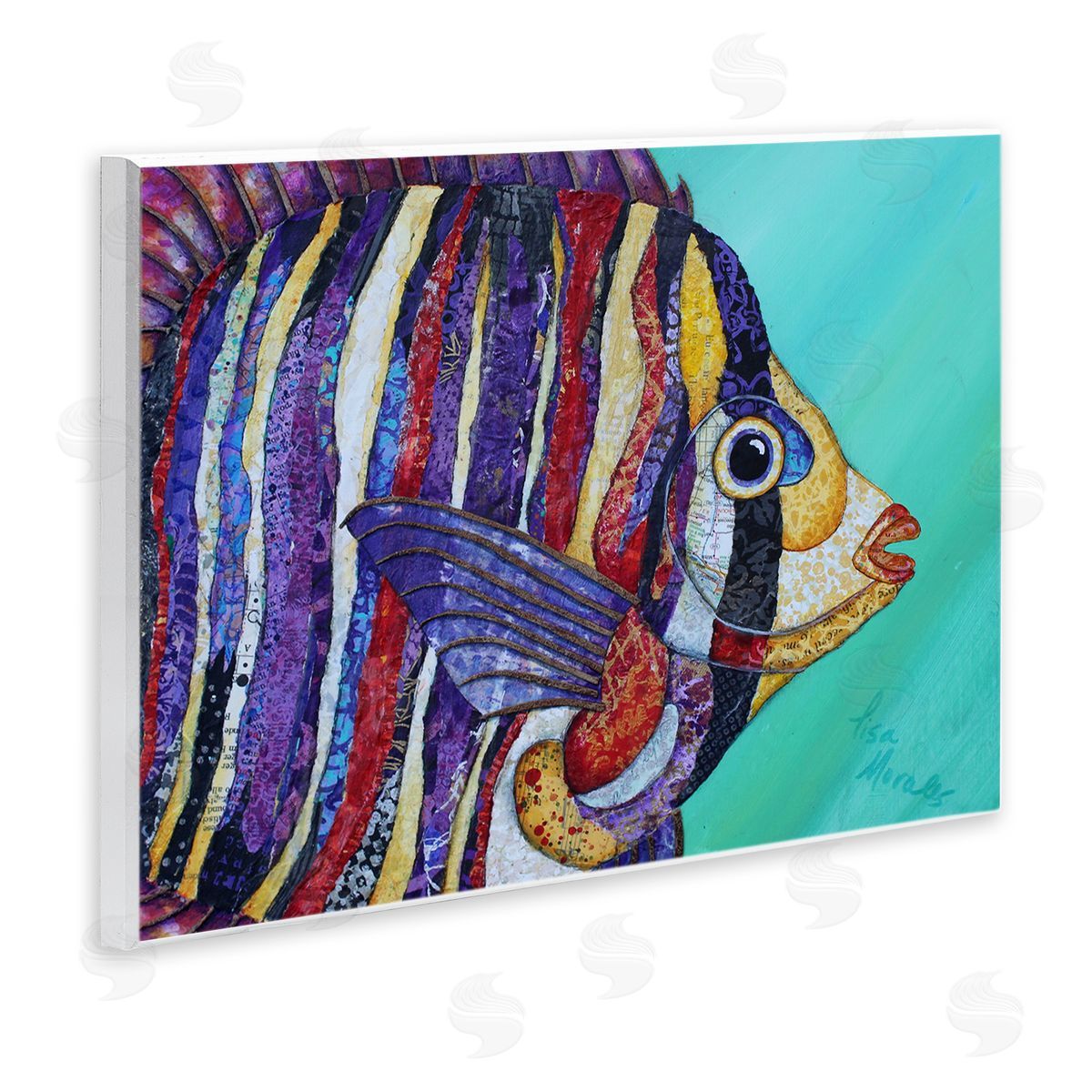Lisa Morales Broad Fin Varied Layered Stripes Aquatic Fish Wall Plaque Art Print