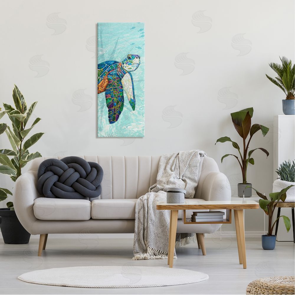 Lisa Morales Sea Turtle Underwater Ocean Mosaic Style Collage